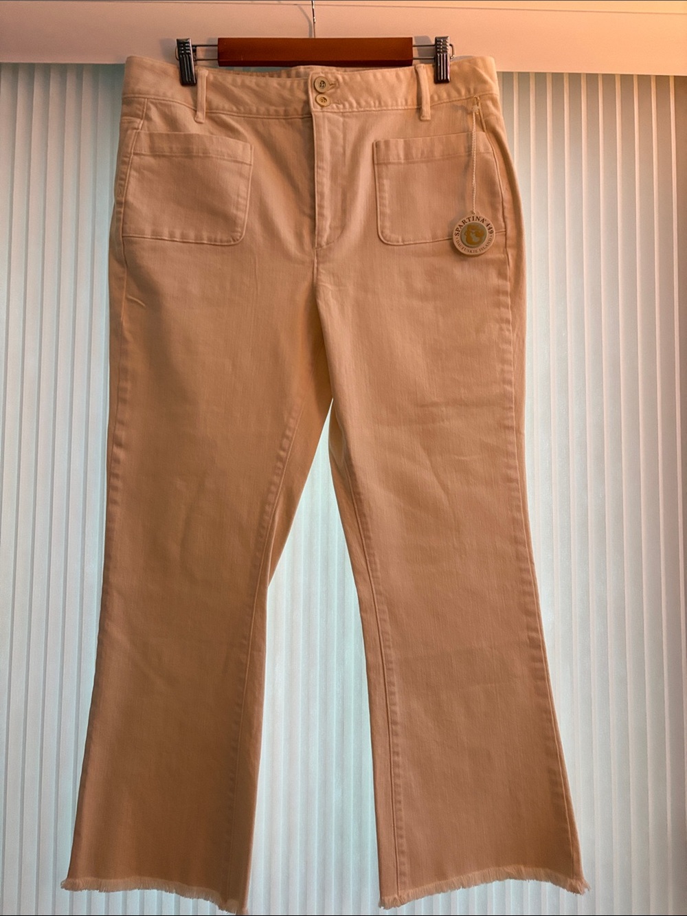 Spartina 449 Cream Cropped Jeans with Flare